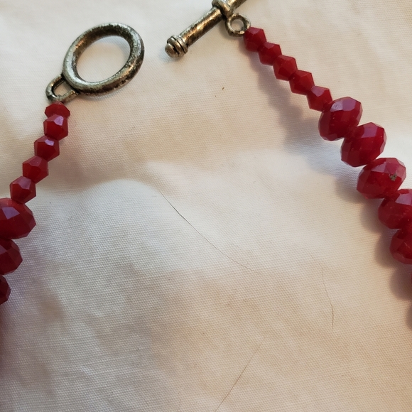 Garnet necklace with matching earrings - Picture 4 of 4